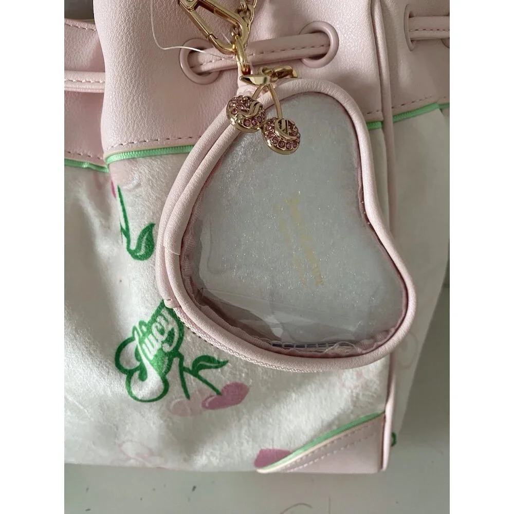 Juicy Couture Retro Juicy Cherry‎ Gelato Daydreamer Tote Bag Cream Pink NEW